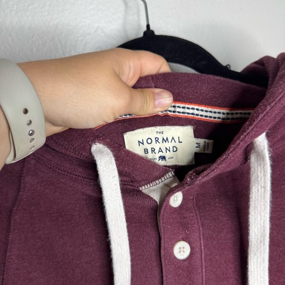 The Normal Brand Henley Hoodie Pullover Sweatshirt Mens Medium - Picture 4 of 12